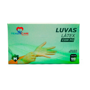 LUVA DESCARTÁVEL LATÉX DE PROCEDIMENTO C/PÓ 100 UN