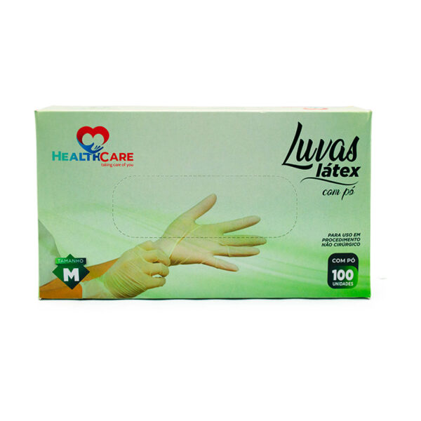 LUVA DESCARTÁVEL LATÉX DE PROCEDIMENTO C/PÓ 100 UN